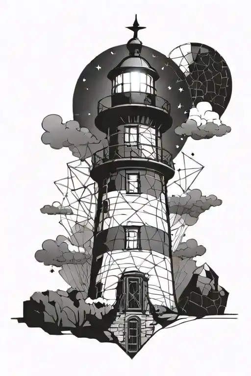 light house tattoo design idea