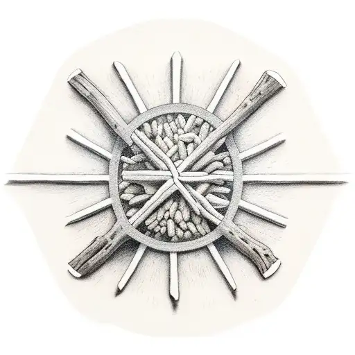 driftwood with the words "Look what we did" as the grain tattoo design idea