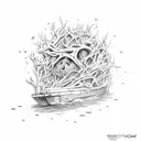 driftwood with the words "Look what we did" as the grain tattoo design idea