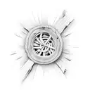 driftwood with the words "Look what we did" as the grain tattoo design idea