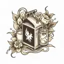 milk carton tattoo design idea