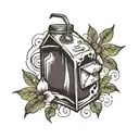 milk carton tattoo design idea
