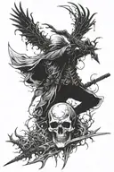 Create a sleeve tattoo using designs from the game Bloodborne tattoo design idea