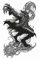 Create a sleeve tattoo using designs from the game Bloodborne tattoo design idea