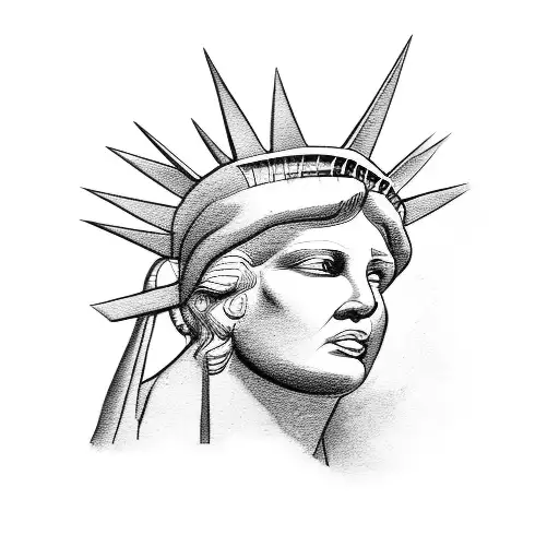 lady liberty freedom fighter tattoo design idea