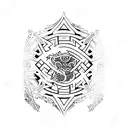 Anglo Saxon sleeve tattoo design idea