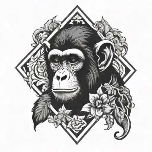 monkey and scout tattoo design idea