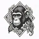 monkey and scout tattoo design idea