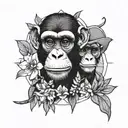 monkey and scout tattoo design idea