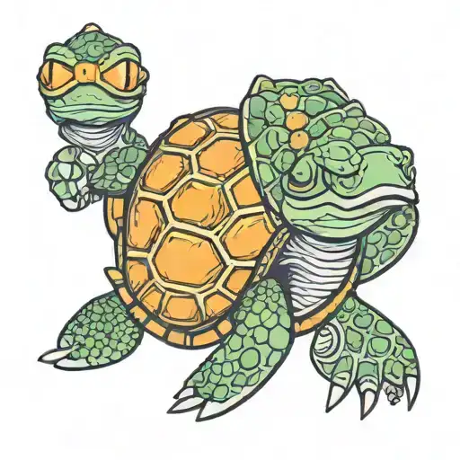 crush the turtle from Nemo smoking weed tattoo design idea