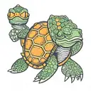 crush the turtle from Nemo smoking weed tattoo design idea