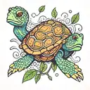 crush the turtle from Nemo smoking weed tattoo design idea