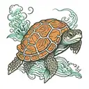 crush the turtle from Nemo smoking weed tattoo design idea