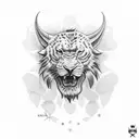 leon con corona tattoo design idea