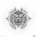 leon con corona tattoo design idea