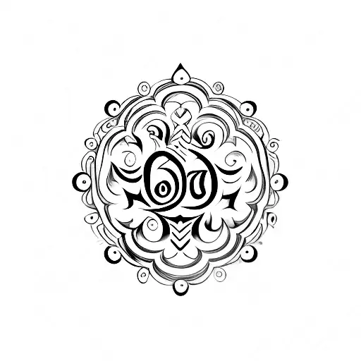 om symbol in tamil tattoo design idea
