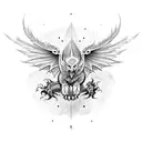 Dragon+eagle+wolf+owl+lightnight tattoo design idea