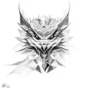 Dragon+eagle+wolf+owl+lightnight tattoo design idea
