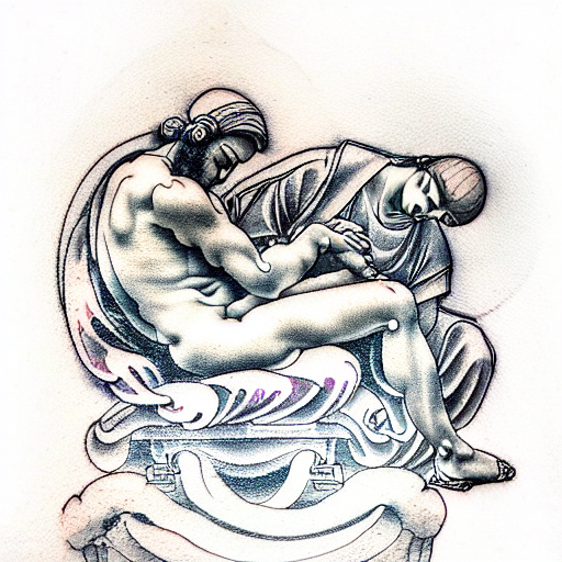 michelangelo's pieta tattoo design idea