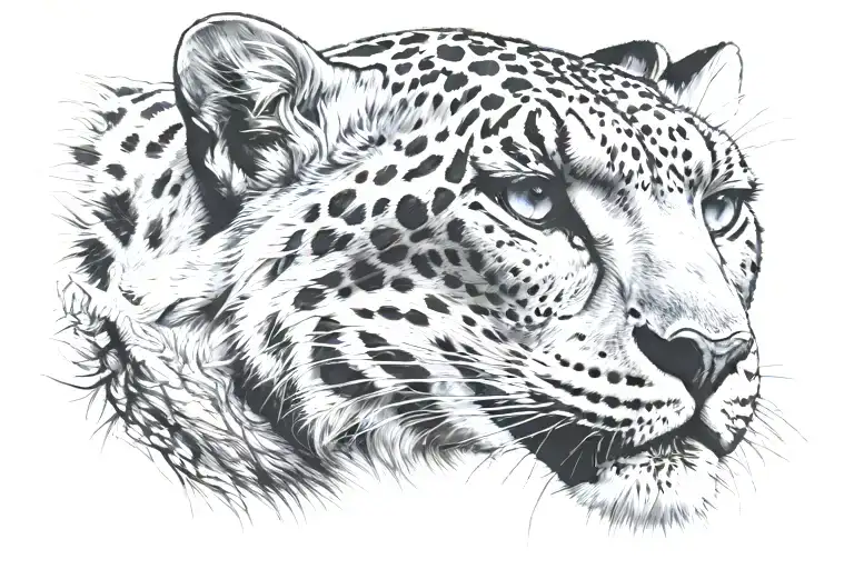 snow leopard  tattoo design idea