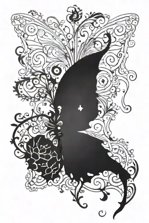 semicolon butterfly tattoo design idea