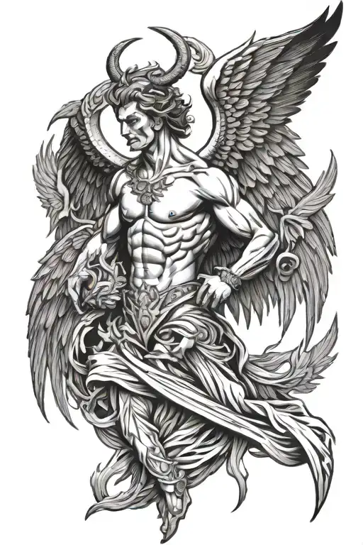 fallen angel Lucifer tattoo design idea
