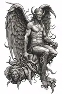 fallen angel Lucifer The Sin tattoo design idea