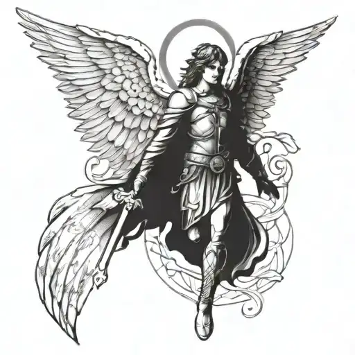 archangel michael tattoo design idea
