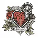 spartan guarding heart  tattoo design idea