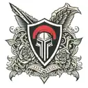 spartan guarding heart  tattoo design idea