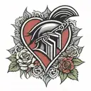 spartan guarding heart  tattoo design idea