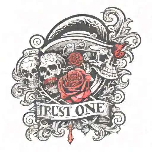 Trust No One Piece logo incorporated representing tattoo design idea