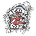Trust No One  tattoo design idea