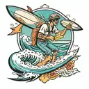 surf pilot tattoo design idea