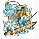 surf pilot tattoo design idea