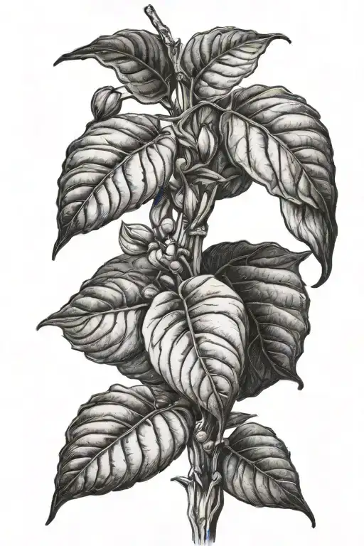 Coffee plant growing tattoo design idea