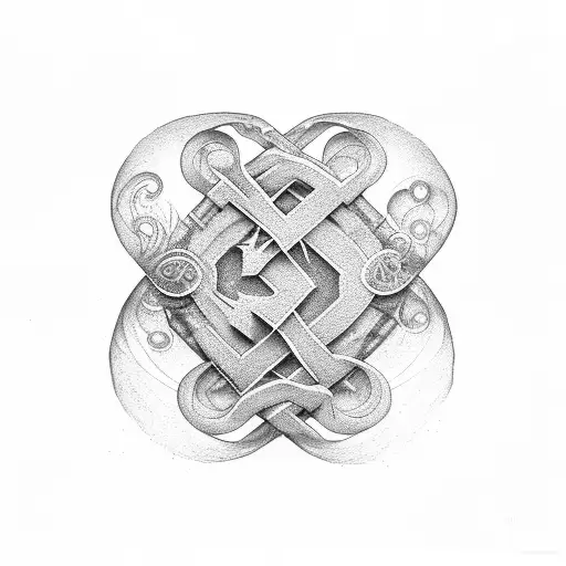 xoxo with 3 hearts around it tattoo design idea