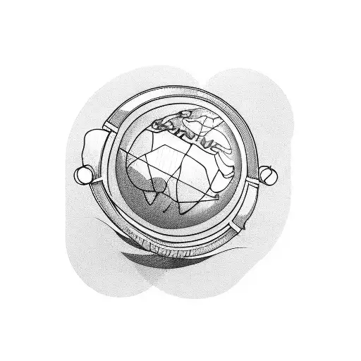 A pair of headphones forming a world globe tattoo design idea