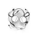 A pair of headphones forming a world globe tattoo design idea