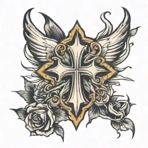 Godspeed with a cross tattoo tattoo design idea