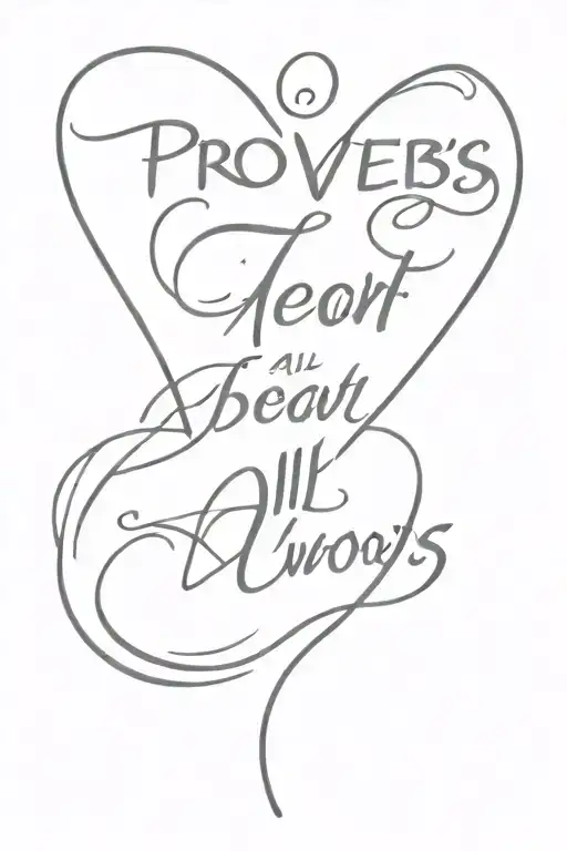 Proverbs 4:23 Above all else, guard your heart, for everything you do flows from it. tattoo design idea