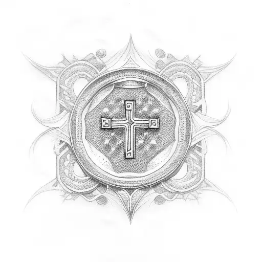 orthodox cross tattoo design idea