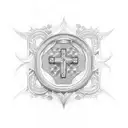 orthodox cross tattoo design idea