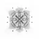 orthodox cross tattoo design idea
