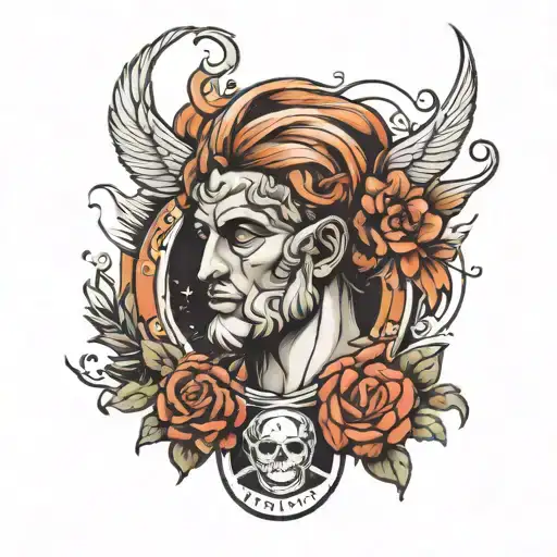 stoic virtues tattoo design idea
