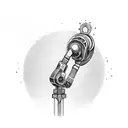 A robot arm holding a wrench, symbolizing the union of technology and industry tattoo design idea