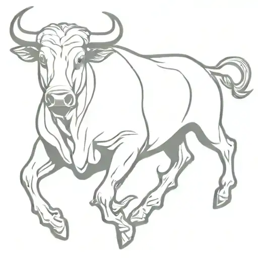 bucking bull with rider   tattoo design idea