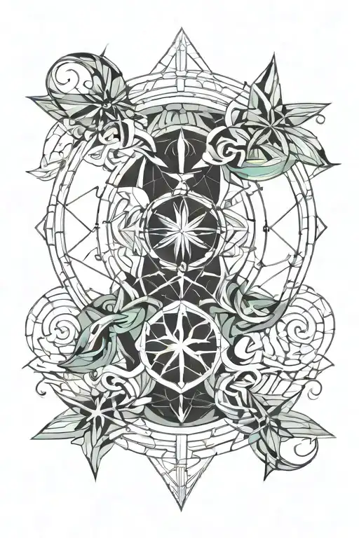 pisces cross libra zodiac sign tattoo design idea