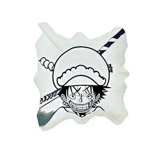 luffy de one piece sentado sobre un cobre con las manos hacia el cielo agarrando el sombrero de ace y sabo sus hermanos tattoo design idea