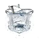 melting ice cube with a double edge sword going through it tattoo design idea